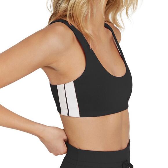 Spiritual Gangster Other - Spiritual Gangster Shakti Side Stripe Black Silver Sports Bra Size M